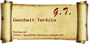 Gescheit Terézia névjegykártya